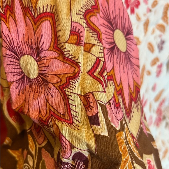 Bohemian Floral Maxi Dress in Red and Cream - Picture 6 of 8